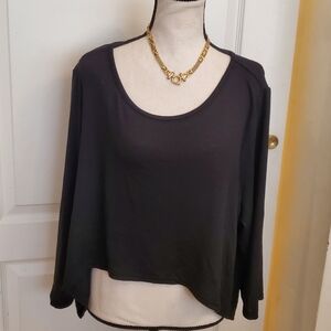 Loralette asymmetrical black thin sweater sz 2X